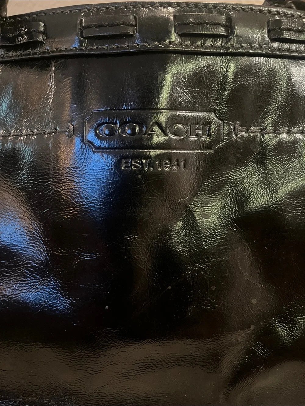 COACH Black Leather Tote Bag - Classic Shoulder Handbag